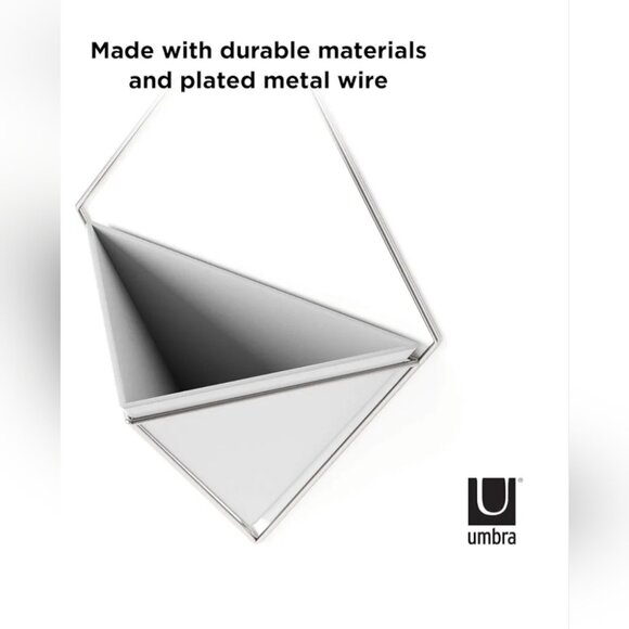 Umbra Trigg Hanging Planter Vase & Geometric Wall Decor Ceramic Container Nickle - Picture 3 of 8